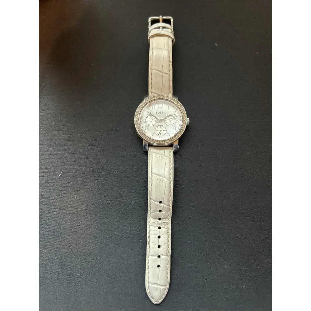 Fossil Silver Tone White Dial Women’s Multifunction Quartz Watch